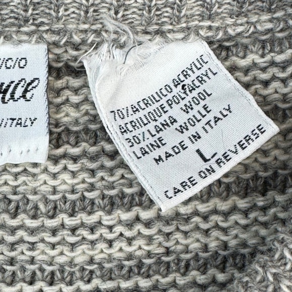 Maglificio Florence Mens Gray LS Wool Sweater Sweatshirt Sz. Large Made In Italy - Picture 8 of 12